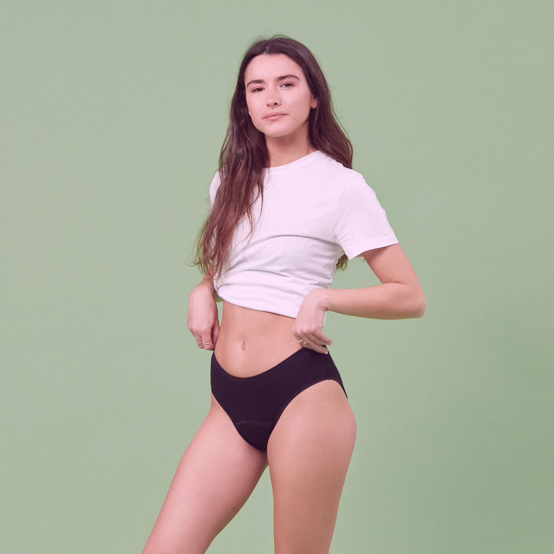 Masmi Majtki menstruacyjne  DLA NASTOLATEK wysoki stan (rozmiary XS, S i M) 100% certyfikowanej bawełny organicznej 1 szt.
