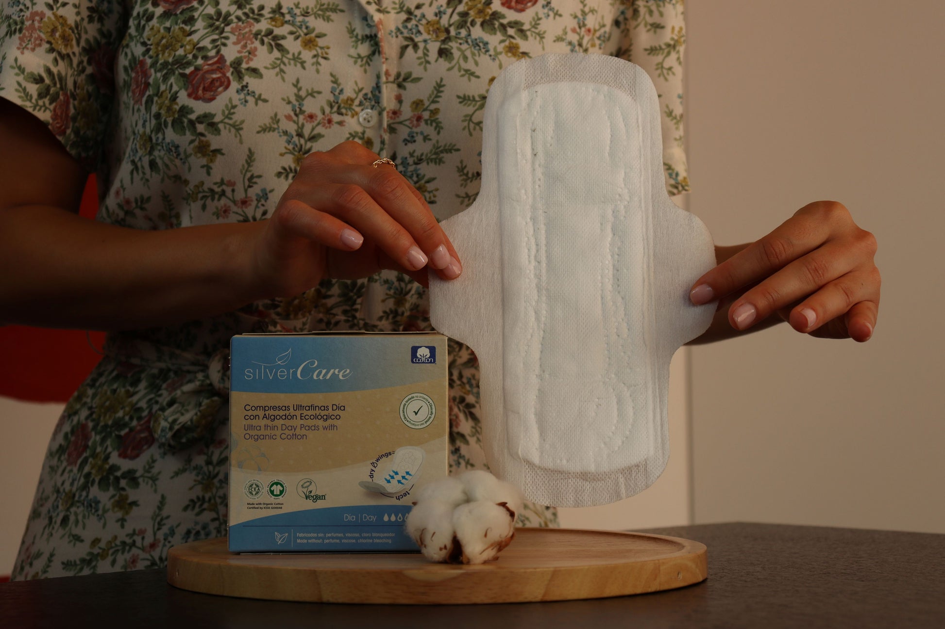 Organic chlorine-free cotton day pads Silver Care BIO 100% cotton 10 pcs