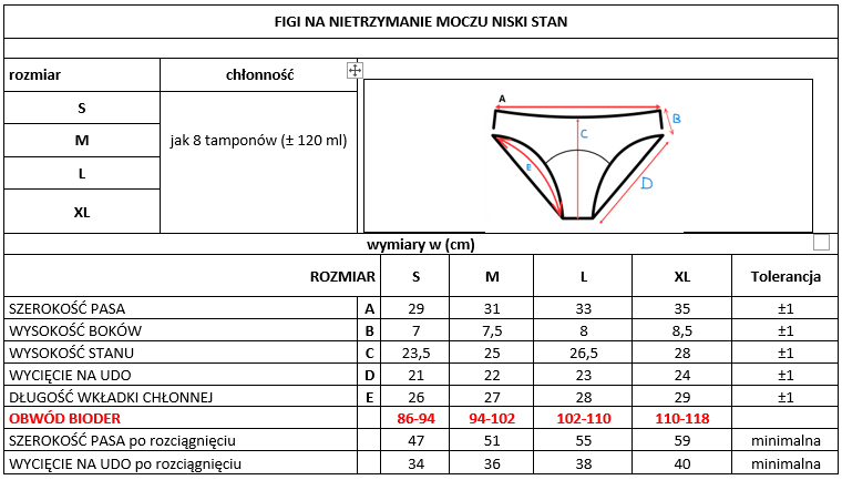 Low-rise organic 100% cotton BIO Masmi - women's incontinence underwear (sizes: S, M, L, XL)