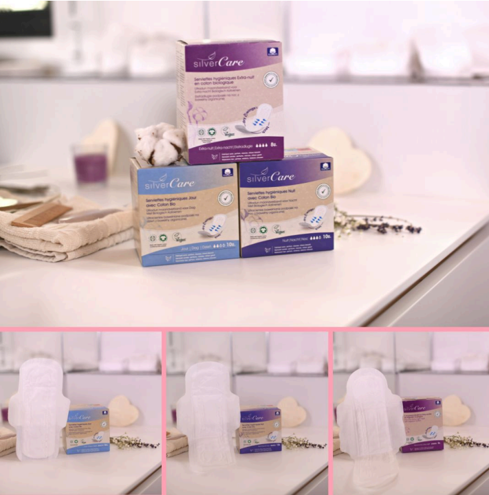 Organic chlorine-free cotton day pads Silver Care BIO 100% cotton 10 pcs