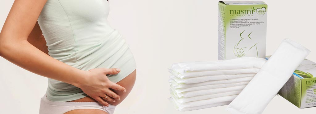 Organic Chlorine-Free Cotton Postpartum Sanitary Pads Masmi BIO 100% Organic Cotton 10 pcs