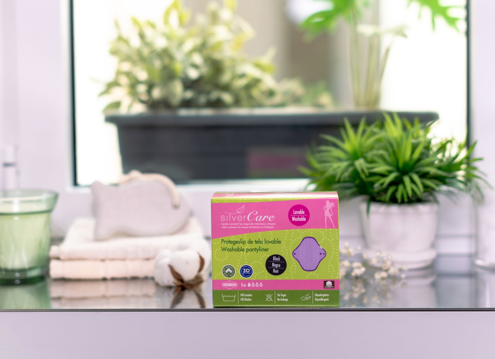 Reusable ecological cotton insert 100% BIO Silver Care 1 piece