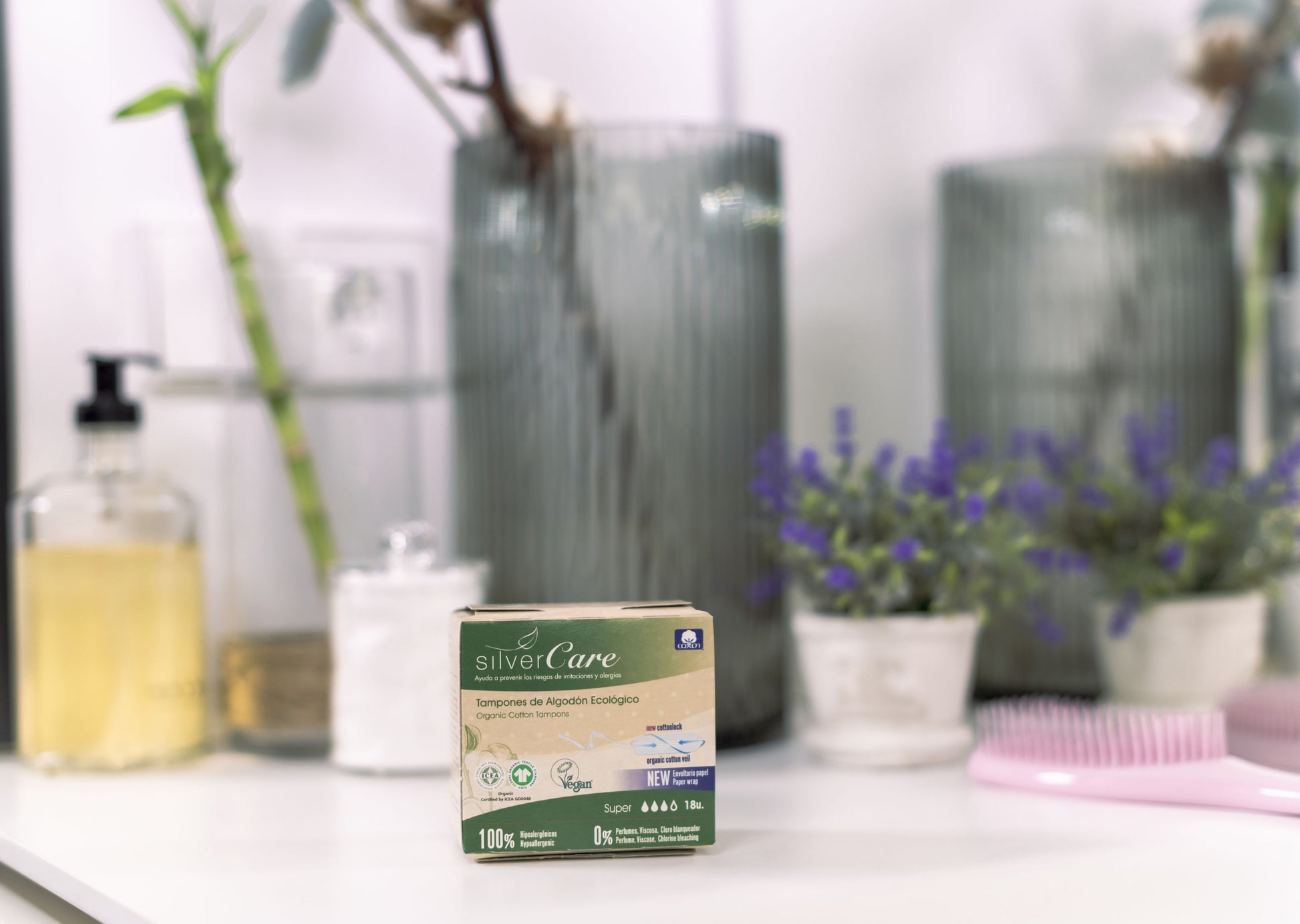 Organic Cotton Tampons Super (without applicator) Silver Care BIO 18 pcs