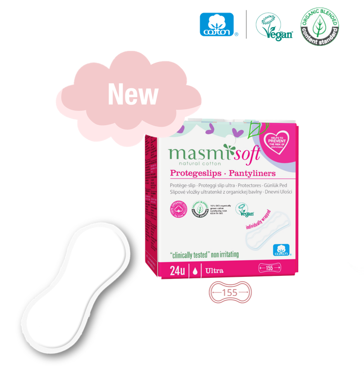 Ekologické bavlněné slipové vložky Masmi SOFT 100% BIO ultratenké 24 ks.