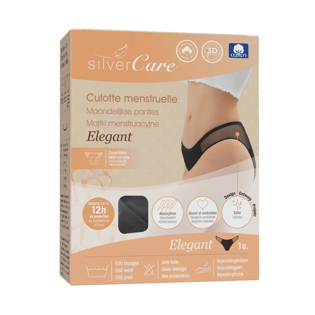 Periodenunterwäsche bio Silver Care ELEGANT (Größen: S, M, L, XL) 100% Bio-Baumwolle