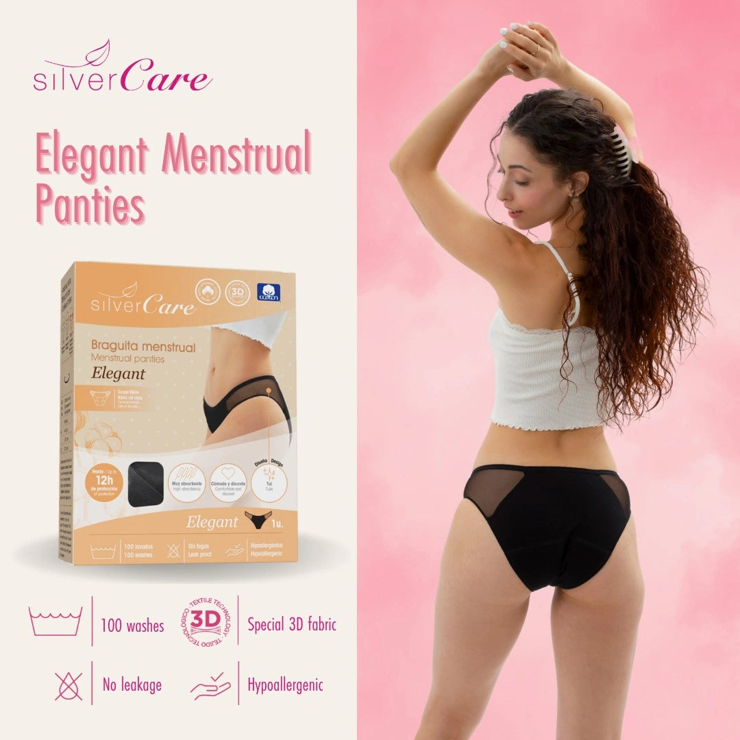 Periodenunterwäsche bio Silver Care ELEGANT (Größen: S, M, L, XL) 100% Bio-Baumwolle