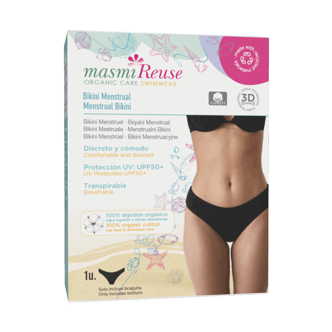 Majtki menstruacyjne Masmi Reuse do pływania UPF 50+/ odporne na chlor (rozmiar: XS, S, M, L,)