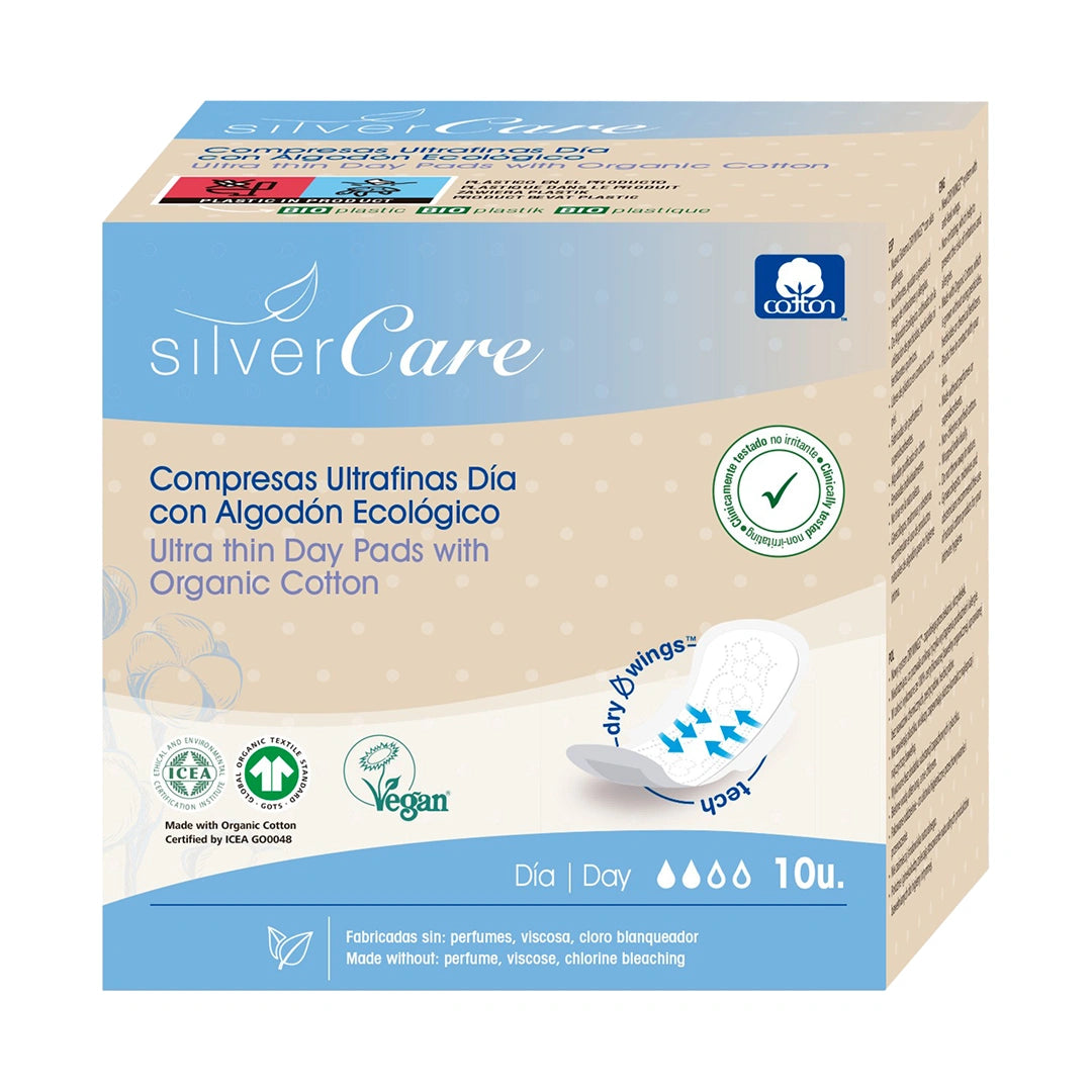 Podpaski ekologiczne na dzień Silver Care BIO 100% bawełna bez chloru 10szt