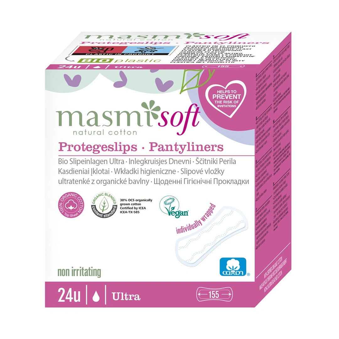 Ekologické bavlněné slipové vložky Masmi SOFT 100% BIO ultratenké 24 ks.