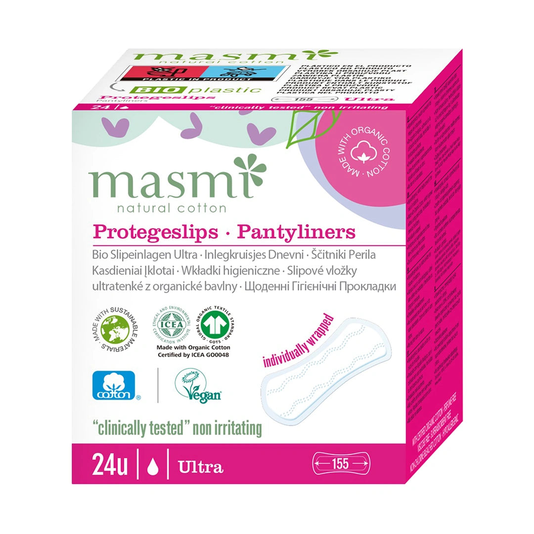 Ultradünne Bio-Slipeinlagen Masmi 100% Bio-Baumwolle 24 St.